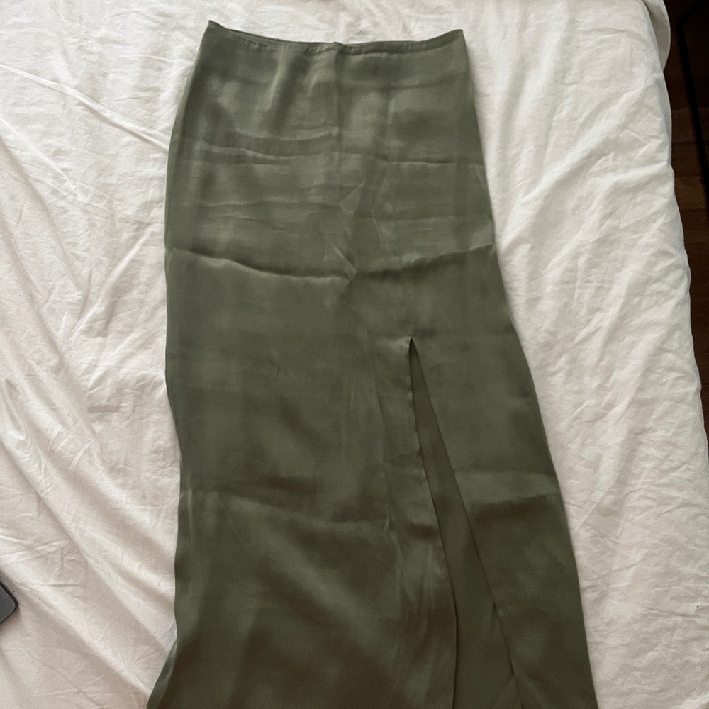 &other stories green maxi skirt